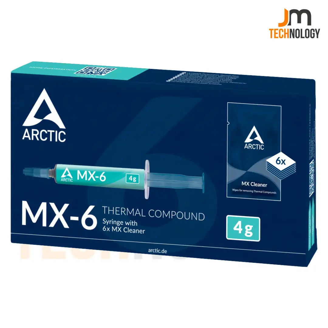 Pasta Térmica Arctic MX-6 4g para CPU + 6 Limpiadores