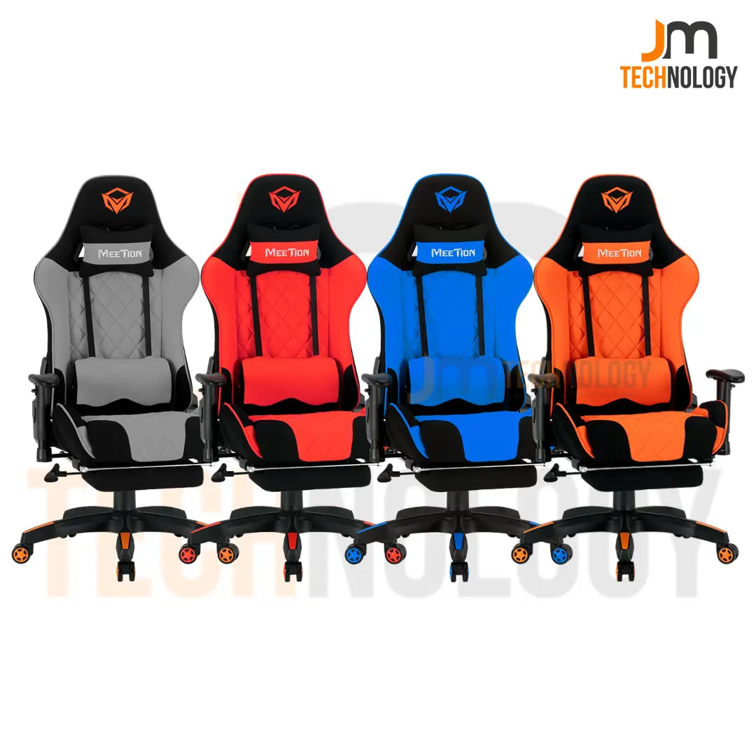 Silla Gamer Meetion CHR25 Tela Masajeador Reclinable 180° Apoya Brazos 2D