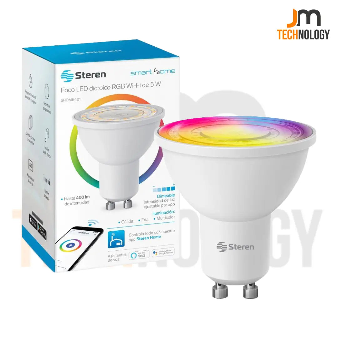 Foco LED Dicroico Wi-Fi RGB+W 10W Inteligente Steren SHOME-121