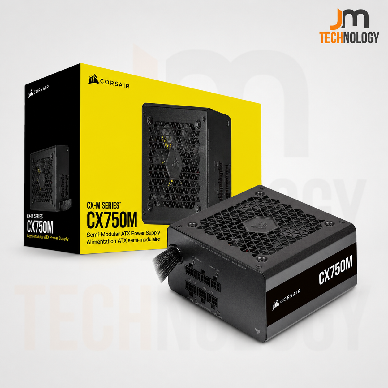 Fuente de poder Corsair CX750M 750W 80 Plus Bronze semi-modular con caja - JM Technology EC Quito Ecuador